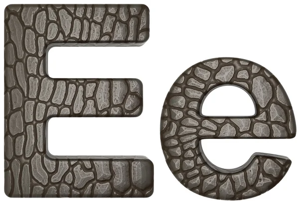 Кожа аллигатора шрифт E нижняя и заглавные буквы — стоковое фото