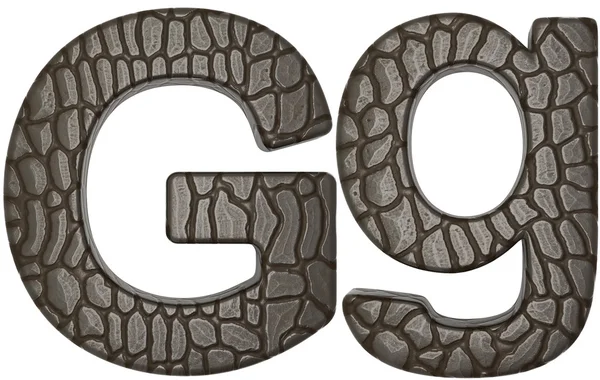 Alligator skin font G lowercase and capital letters — Stock Photo, Image