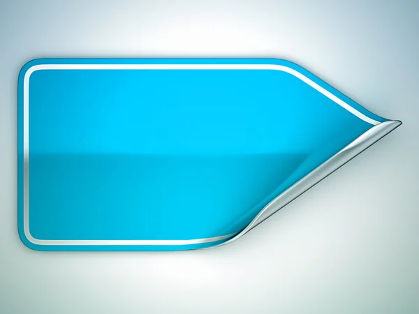 Mavi bükülmüş etiket veya etiket üzerinde gri — Stok fotoğraf