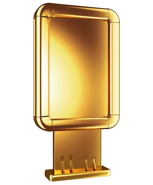 Caixa de luz dourada ou Billboard isolado no branco — Fotografia de Stock