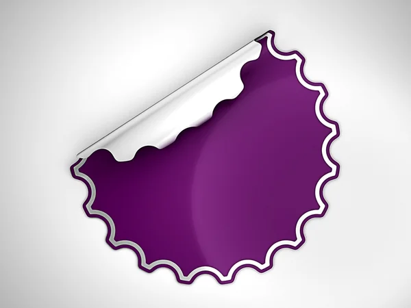 Adesivo rotondo viola piegato o etichetta — Foto Stock
