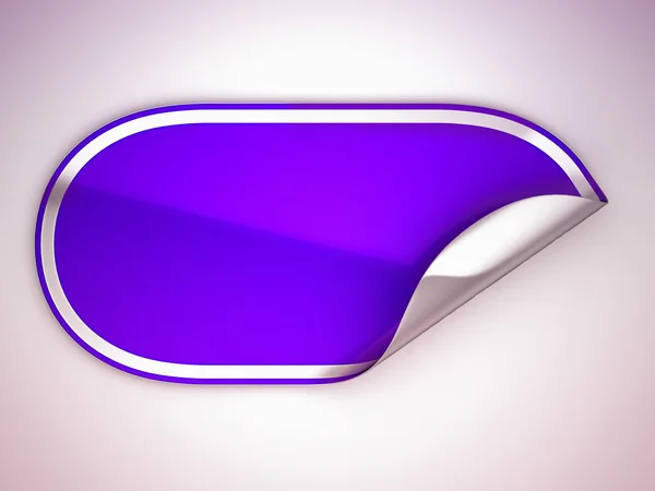 Purple rounded bent sticker or label — Stock Photo, Image