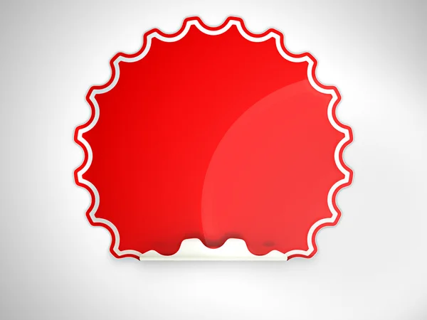 Czerwony okrągły okolicy nalepka lub etykieta — Zdjęcie stockowe