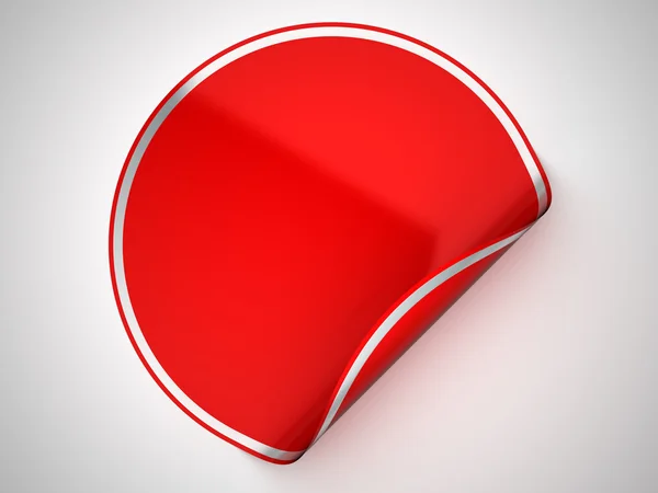 Etiqueta engomada redonda roja o etiqueta — Foto de Stock