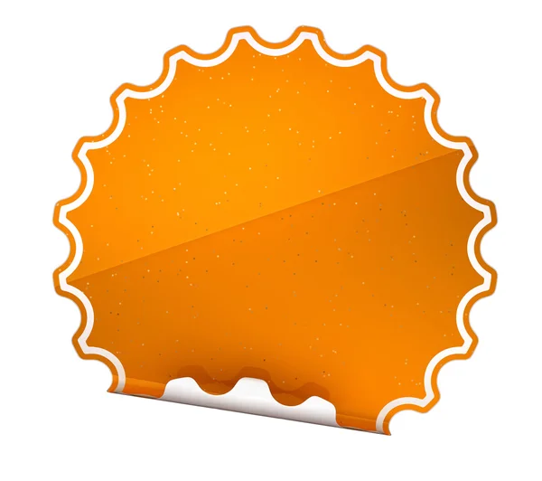 Fläckig orange rund hamous klistermärke eller etikett — Stockfoto