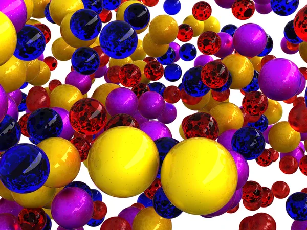 3D-kleurrijke lichtbollen geïsoleerd op wit — Stockfoto