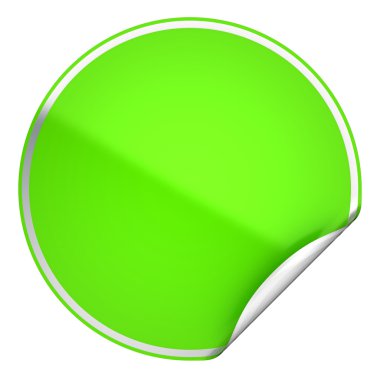 Green round bent sticker or label clipart