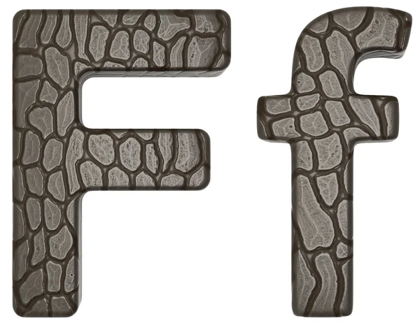 Alligator huid lettertype f kleine letters en hoofdletters — Stockfoto