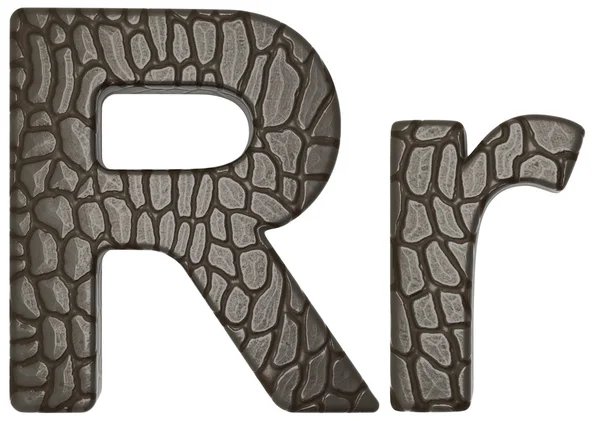 Alligator huid lettertype r kleine letters en hoofdletters — Stockfoto