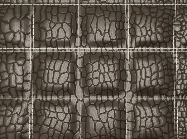 Μαύρο αλιγάτορα ραμμένες δέρμα με ορθογώνια — Φωτογραφία Αρχείου