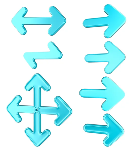 Blue arrows collection or set isolated — Stock Photo, Image