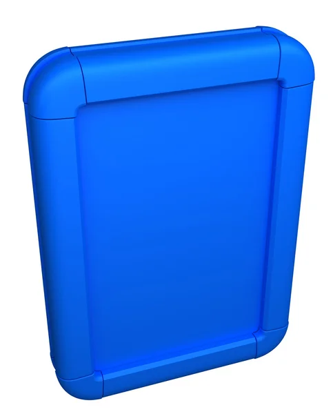 Blaue Plakatwand oder Leuchtkasten auf weißem Grund — Stockfoto