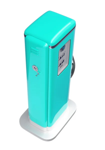 Beyaz bitti izole mavi yakıt pompası — Stok fotoğraf