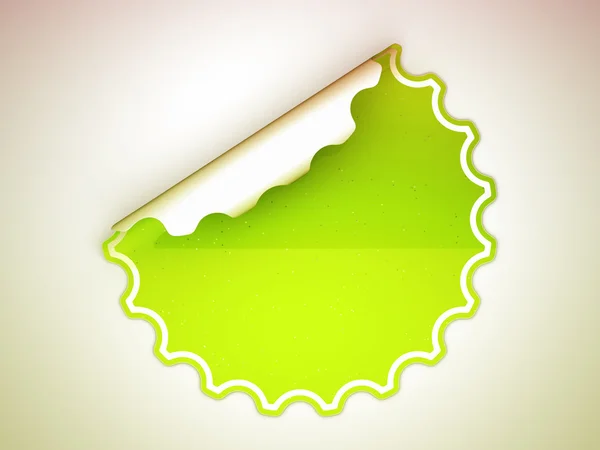 Lettuce Green round bent sticker or label — Stock Photo, Image