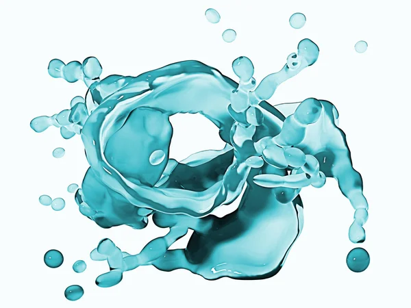 Zuiverheid: Splash water met druppels geïsoleerd — Stockfoto