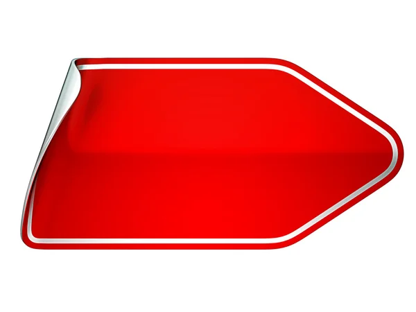 Красный отклеенный стикер или этикетка — стоковое фото