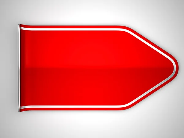 Etiqueta ou etiqueta dobrada vermelha não colada — Fotografia de Stock
