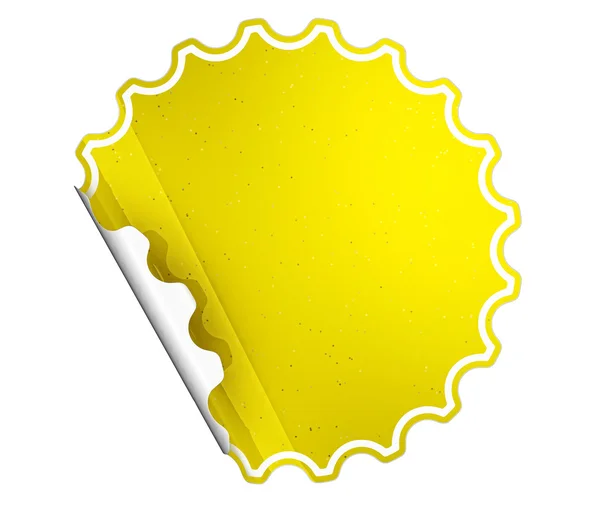 Žluté kolo hamous štítku nebo popisek — Stock fotografie