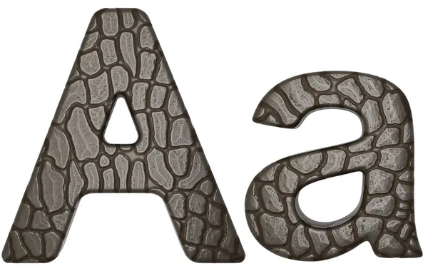 鳄鱼皮肤字体小写和大写的字母 — 图库照片