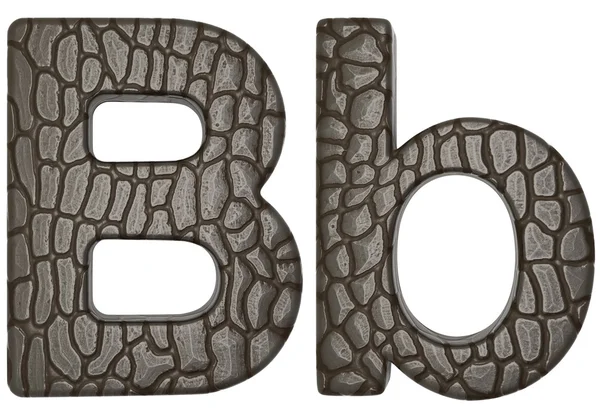 Кожа аллигатора шрифт B нижняя и заглавные буквы — стоковое фото
