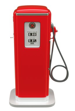 Old asoline pump isolated over white clipart