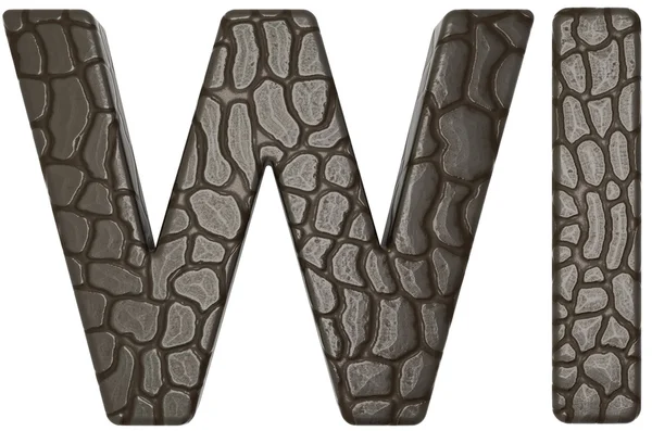 Alligator skin lettertype w en ik hoofdletters — Stockfoto