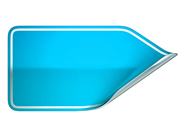 Etiqueta dobrada azul ou adesivo — Fotografia de Stock