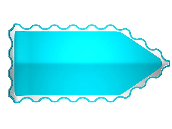 Etiqueta engomada o etiqueta azul dentada en blanco —  Fotos de Stock