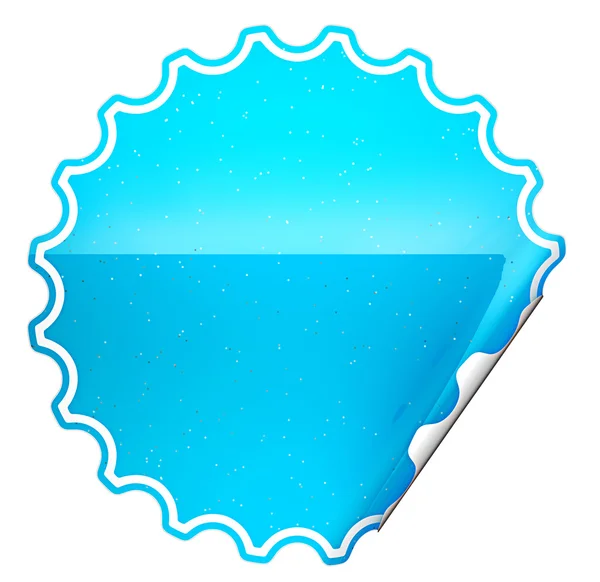 Etiqueta dobrada redonda azul ou etiqueta com pontos — Fotografia de Stock