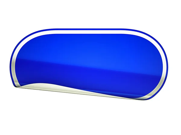 Etiqueta ou etiqueta dobrada arredondada azul — Fotografia de Stock