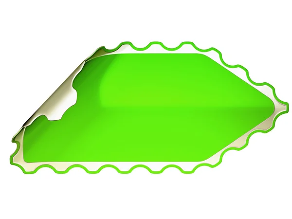 Zelená zubaté hamous štítku nebo popisek — Stock fotografie