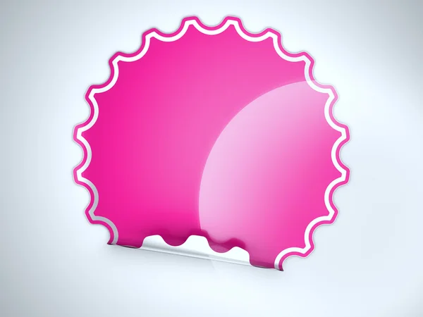 Magenta round bent sticker or label — Stock Photo, Image