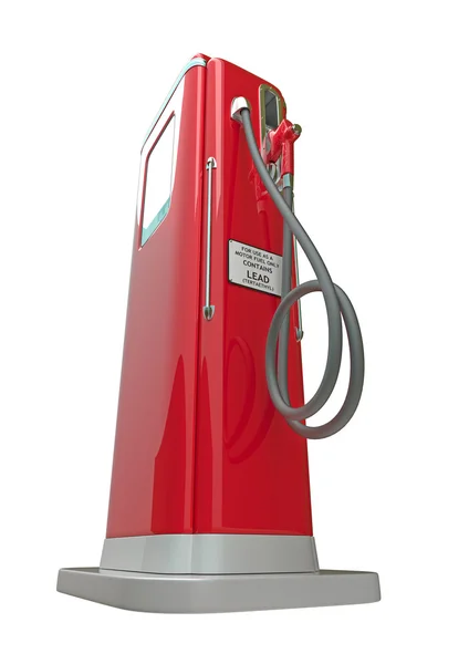 Pompa paliwa czerwony na białym tle nad białym — Zdjęcie stockowe