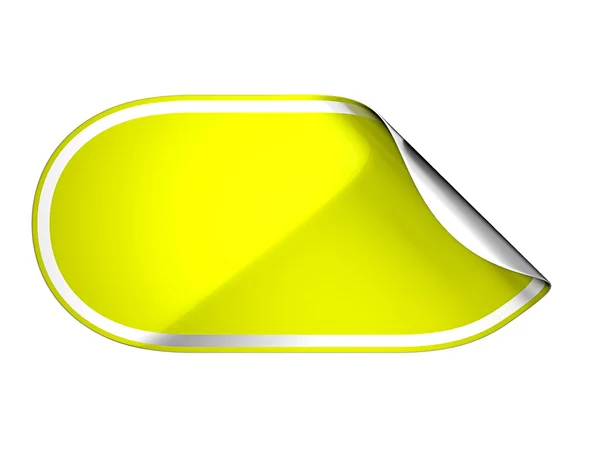 Rounded Yellow hamous sticker or label — Stock Photo, Image