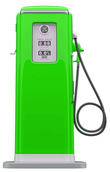 Pompe à carburant verte vintage isolée sur blanc — Photo