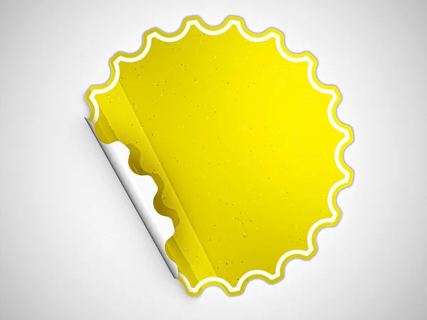 Yellow round hamous sticker or label — Stock Photo, Image