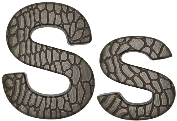 Шрифт кожи аллигатора S нижняя и заглавные буквы — стоковое фото