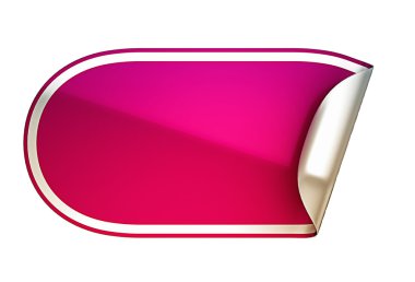 Pink rounded bent sticker or label clipart