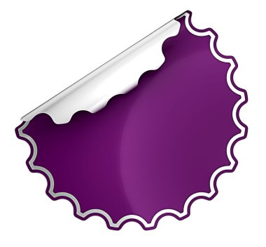 Purple round bent sticker or label clipart