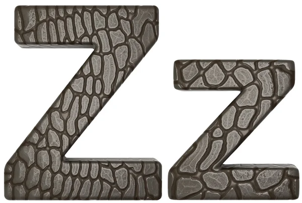 Alligator skin font Z letras minúsculas e maiúsculas — Fotografia de Stock