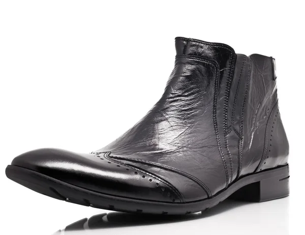 Preto patente couro mens boot — Fotografia de Stock