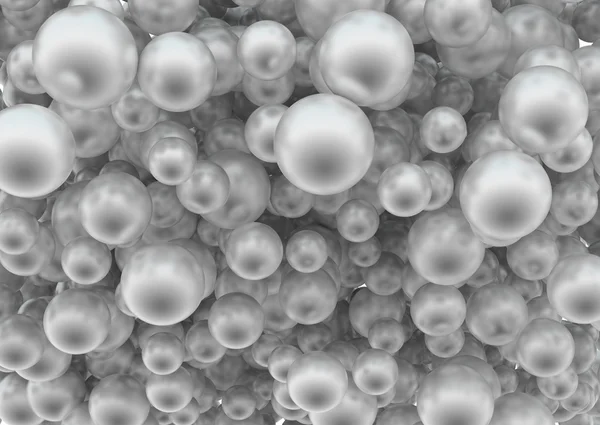 Grande grupo de esferas ou pérolas cinzentas — Fotografia de Stock