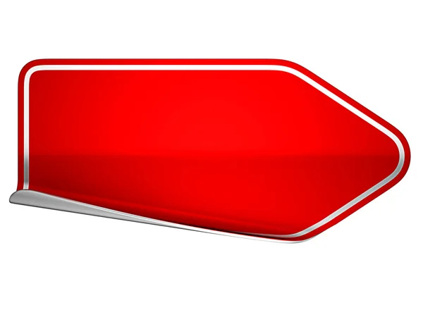 빨간색 구부러진된 배지 또는 화이트 라벨 — 스톡 사진