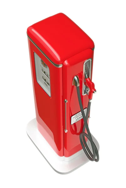 Pompe à essence rouge rétro isolée sur blanc — Photo