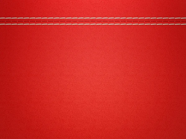 Сшито красным кожаным фоном — стоковое фото