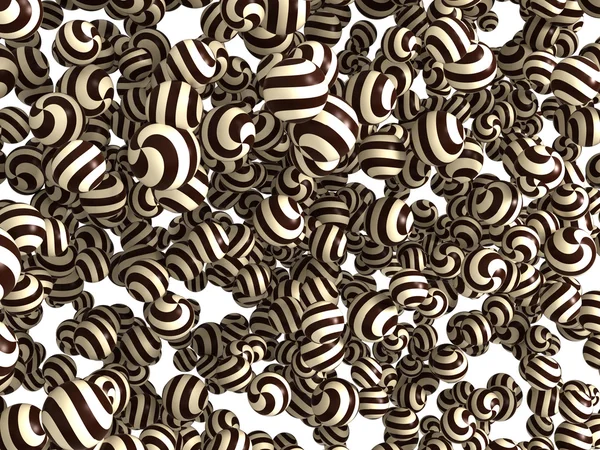 Bonbons au chocolat rayé sur blanc — Photo