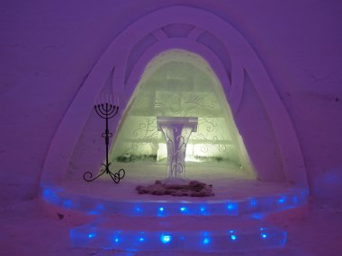 Wedding chapel in ice hotel clipart