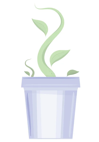 Flower pot with the germ — Stock Vector