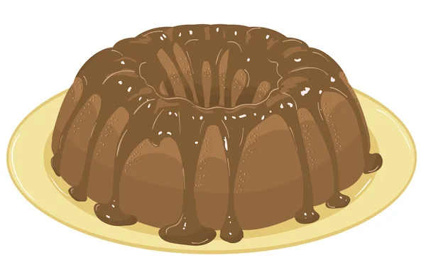 Pastel de chocolate. Ilustración vectorial — Vector de stock