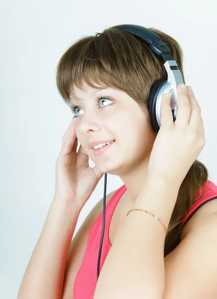 Portrait of a girl music lover — Stock Photo, Image